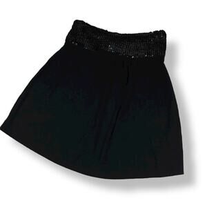 Olian‎ Womens Top Size Medium Black Sequined Knit Strapless Maternity Sequins